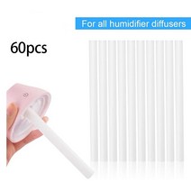 60pcs 코튼 면봉 필터 리필 스틱 스틱 교체 Wicks 휴대용 개인용 USB 전원 가습기 아로마 메이커, 하나, 하얀