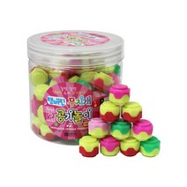 [문구조아] 공기놀이 탬버린 무지개 공기 대용량 1통, 3개