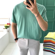 놈시크 20컬러 오버핏 워싱 면 무지 여름 반팔티셔츠