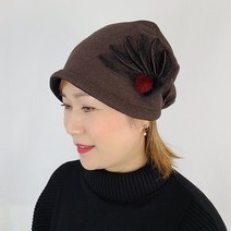 제이제이나인 블랙 레이스 인조밍크 겨울 여성 두건 모자