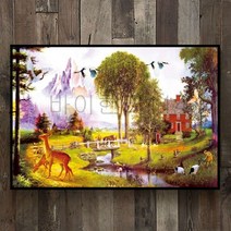 바이헌터114-유럽 스타일의 벽 그림 시골 전원 풍경 장식화 액자 없음(12mm질감), P