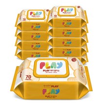 [한예지] PLAY 헤이 물티슈 캡형 70매 10팩, 단품