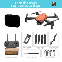 카메라 드론 UHD FPV E99PRO 접이식 UAV 미니 리모컨 항공기 4K HD 항공 사진 듀얼 K3 장애물 회피 쿼드콥터, 4.orange single camera