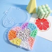 샤론델 6mm 아크릴 구슬 앤 알파벳 하트 세트 9칸 1-5012 비즈만들기 재료 키트, 3.0.8mm우레탄줄+본드