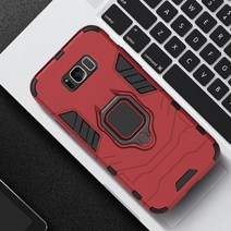 잠수함 케이스 핸드폰 방수 삼성 갤럭시 s8 + 갑옷 pc 커버 금속 링 홀더 전화 s, 삼성 s8 플러스, 빨간색