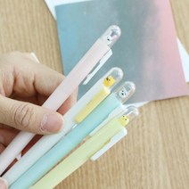우주선 귀여운 동물 캐릭터 볼펜 4종 [특이한 신기한 예쁜볼펜 판촉 펜 국산], 색상랜덤