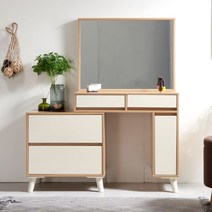 그린우드 릴리 확장형 수납 화장대 세트 거울포함, 릴리화이트+의자없음