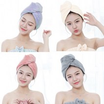 헤어타월 극세사타올 드라이수건 수영장 머리수건 긴머리용 세안밴드, 옐로우
