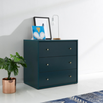 [라인퍼니쳐] 하이미 3단 800 서랍장 딥그린