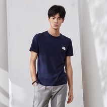 Saloni 라운드넥 봄여름 남성용 반팔 T셔츠 캐주얼 간략하다 날염 상의