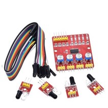 1 4 5 8 채널 TCRT5000 IR 광전 스위치 배리어 라인 트랙 모듈 적외선 장애물 회피 센서 DIY, 03 4Way Track Module