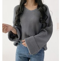 반해써 8color 두툼 루즈 브이넥 니트 T_YW388