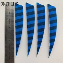 튼튼한 다트 오른쪽/왼쪽 날개 4 인치 스트라이프 화살표 깃털 쉴드 컷 터키 양궁 사냥 슈팅용 DIY 액세서리 50 개, [17] 하늘색