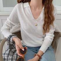 겟잇미 자니 여리핏 브이넥 슬림 니트 .겟잇미