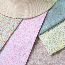 잔꽃 패턴 원단, 핑크