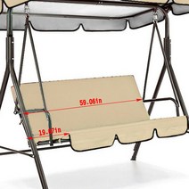 나무그네 원목 그네벤치 3 Seat Swing Canopies Cushion Cover Set Patio Chair Hammock Replacement Waterproof Gard, [07] Beige
