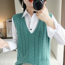 MOSAIRATION여성 가을 겨울 니트 조끼 이너 아이템