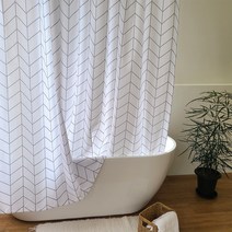 글랑앤 방수 샤워 커튼 헤링본 화이트, 1개, 화이트계열