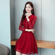요모조모 2169 레이스 플라워 플레어 원피스