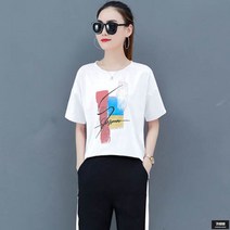 가바바 여성 트레이닝복세트 가늘은 S로고 프린팅 여름 트레이닝복세트 G44974