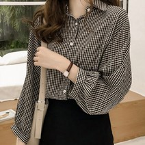 체크셔츠 여성블라우스 카라셔츠 잔체크남방 LK-S004