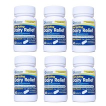 Guardian 유제품 완화 빠른 작용 캡슐 9000 FCC 락토스 불내증 알약 락타아제 효소 360CT 병 244104, 60 Count (Pack of 6)