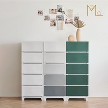 베란다 발코니 공간활용 플라스틱 선반 유용한 악세사리서랍장 실용적, 5단 크림화이트