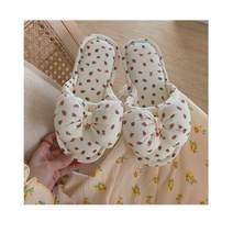 푹신한 딸기 리본 실내화 거실화 슬리퍼 룸슈즈 사무실 층간소음, 아이보리