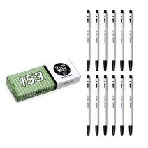 (주)트리 인천가정지사 모나미 153 기본 볼펜 12p세트 (0.7mm) 검정색볼펜 (9564827)