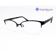 트랜디온 블랙 반무테 가볍고 세련된 남녀공용 안경테 1O1E