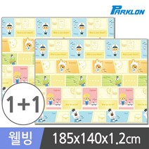1+1 뽀로로 카툰잡 웰빙 놀이방매트 185x140x1.2cm, 뽀로로 카툰잡 185x140x1.2cm (2장)