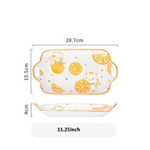 북유럽 스타일 디너 접시와 요리 오렌지 홈 세라믹 식기 국수 그릇 베이킹 트 만두 접시, [02] 11.25Inch Plate
