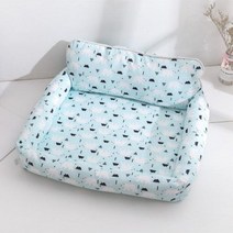 통기성 여름 고양이 개 침대 냉각 애완 동물 매트 차가운 대형 개 소파 냉각 담요 빨 차가운 실크 소파 휴대용 여행 강아지, Green Bear+M