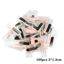 네일도구 네일푸셔 50pcs 일회용 네일 청소 케어 키트 미니 파일 스틱 아트 도구 휴대용 필러 액세서리 매, 16 100pc 5cm pink black