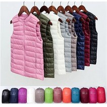 초경량 다운 조끼(지퍼-7Color)오리털 파우치포함L.XL.2XL 패딩 조끼