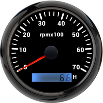 스피드건 타코메타 속도 측정기 7 색 백라이트 85mm 회전 계 해양 보트 오토바이 자동차 3000 4000 6000 7000 8000 rpm 게이지 lcd 시간계, 7천