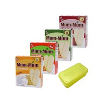 멈멈 유아용 쌀과자 4종 + 휴대용 케이스, 오리지널, 당근, 야채, 사과, 2세트