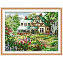 십자수 자수 만들기 동화 오두막 카운트 세트 dmc 11ct 14ct diy 빌라 풍경 그림 키트 홈 장식, 14ct 미인쇄