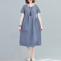 라엔 여성 라운드넥 봄여름 반팔 5부 원피스 3color