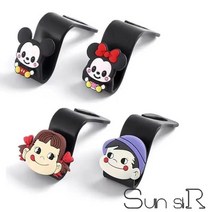 Sun siR 4개 4pcs 카시트백 후크 내장용품 전차용 좌석 등받이에 귀요미 우산 수납합니다m67291h, 미키+미니+보이+걸이에요