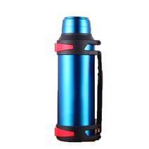 수입 온도 보온병 텀블러 죽통 마호병 업소용 에코베슬 진공 오래가는 1200-4000ml 대용량 병 진공 플라스크 스틸 절연 물 열 컵 48 시간 보온 머그, 1 개 블루, 1200ml