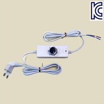뉴터치 조광기 DD12CE P12 (수동 조광기 수동 조절기 국내산 안전인증 제품), 앵글플러그 와 장원형 케이블, 흰색 200cm(125/75)