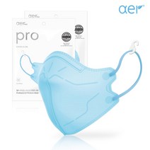 [ 온라인 공식판매점 ] 아에르 Pro (프로) 아이스 블루 10매 100%국산 컬러마스크 개별포장 방진2급, Pro 아이스 블루 (L) 10매
