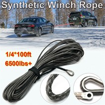 100ft 6500lbs 자동차 견인 로프 합성 섬유 윈치 칼집 당기는 밧줄 액세서리, 한개옵션0, 한개옵션0