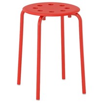 이케아 마리우스 스툴 MARIUS 철제 간이의자 원형, 레드, 에어캡안심포장