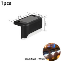 스마트 태양 갑판 조명 야외 단계 방수 난간 계단 울타리 정원 오 통로, 03 white-black shell_01 1pcs