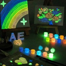 [문구티쳐] 민화샵 야광물감 6색세트 (2중택1) 3ml, 민화 야광물감 6색_A세트