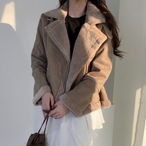 러블리아미에 / 아미에 / 스웨이드 페이크 퍼 숏 무스탕 자켓