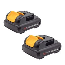 전문가용 호환 2Ah 충전식 배터리 리튬 이온 12V MAX DCB120 DCB121 DCB123 DCB125 DCD710 DCF813 DCF815, 2pcs 2.0Ah