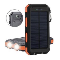 Ciliver 아마존 듀얼 헤드라이트 태양광 보조배터리 나침반 태양광 모바일 전원 키트 10000mah, 완제품 10000mah, 화이트케이스+블랙미디엄그린